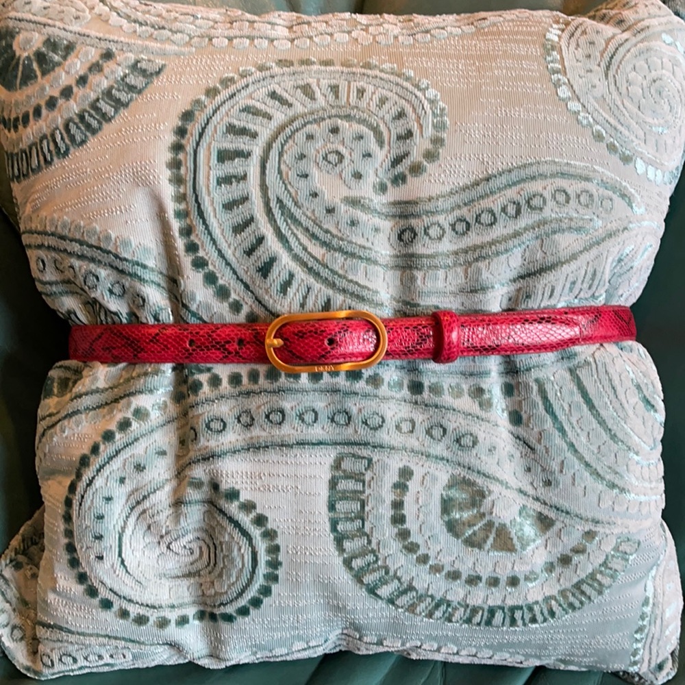 Nwot Dkny Red Python Belt - image 1